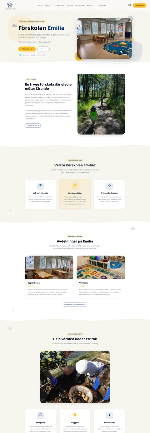 Webbdesign för Förskolan Emilia