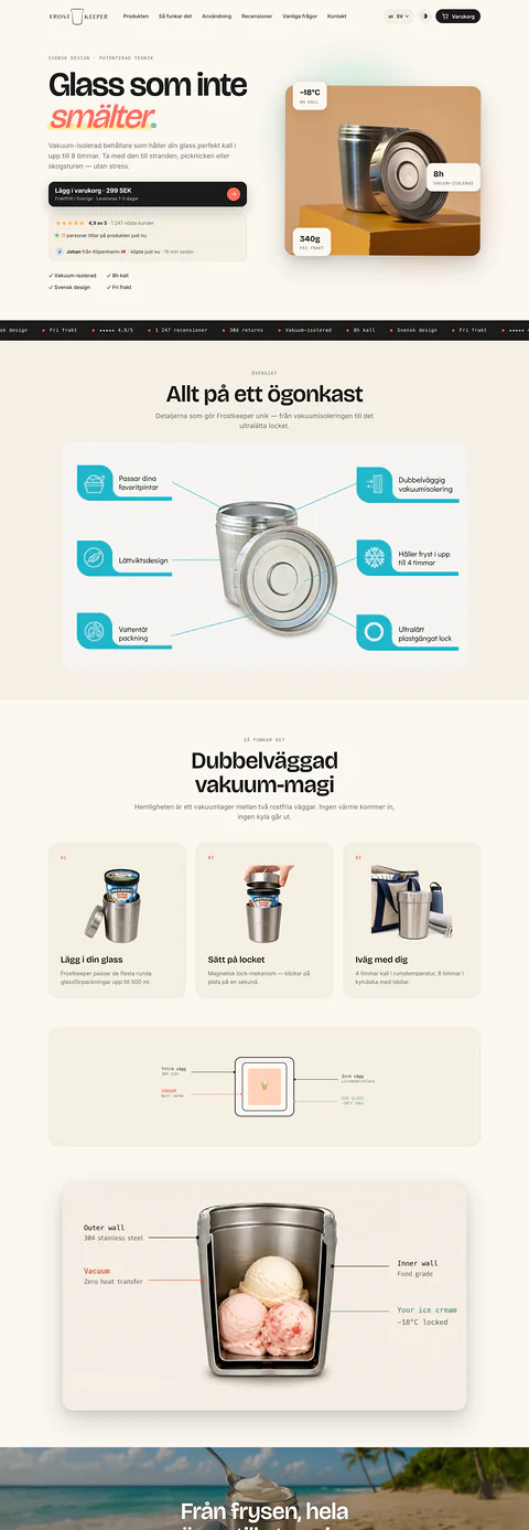 Webbutik för Frost Keeper