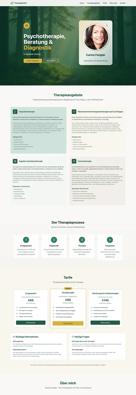 Webbapp för TherapieCaFe