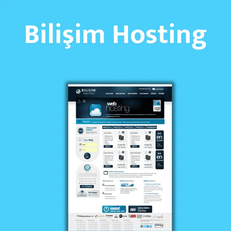Webbdesign för Bilişim Hosting