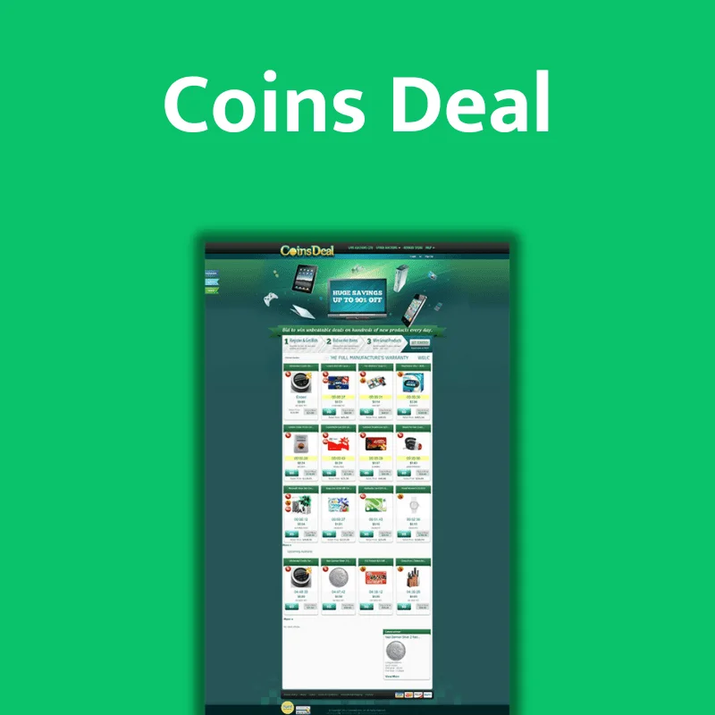 Webbdesign för Coins Deal