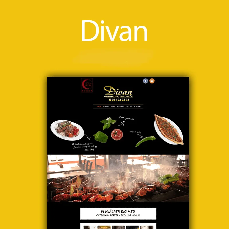 Webbdesign för Divan