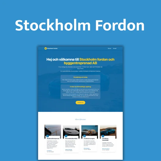 Webbdesign för Stockholm Fordon