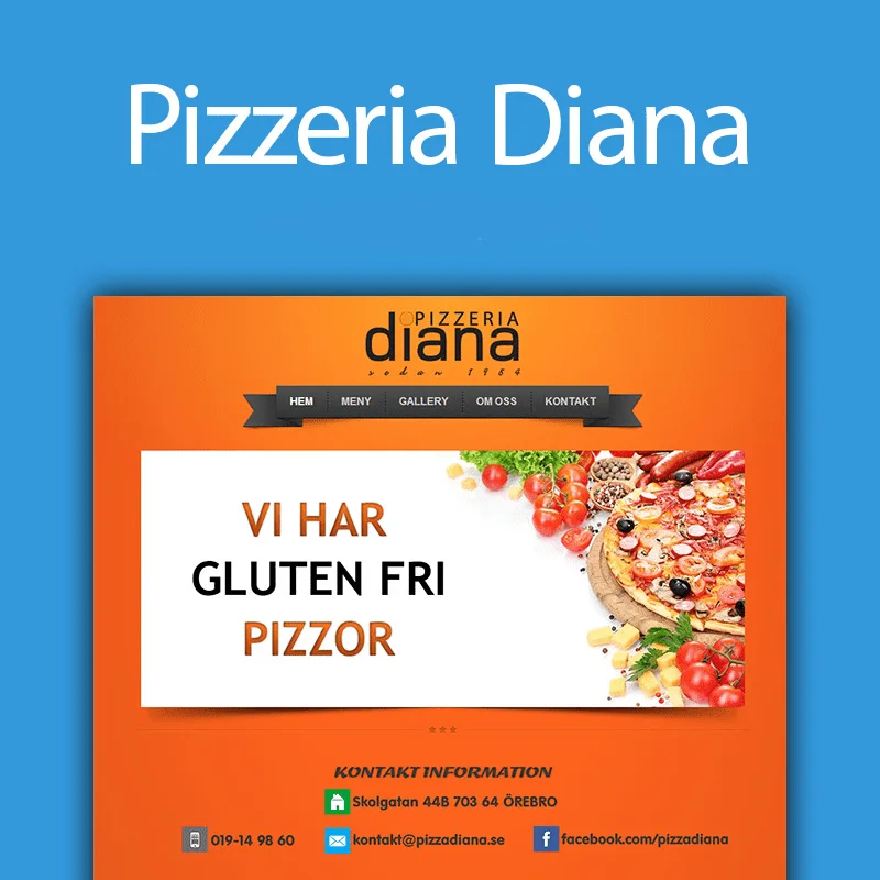 Webbdesign för Pizzeria Diana
