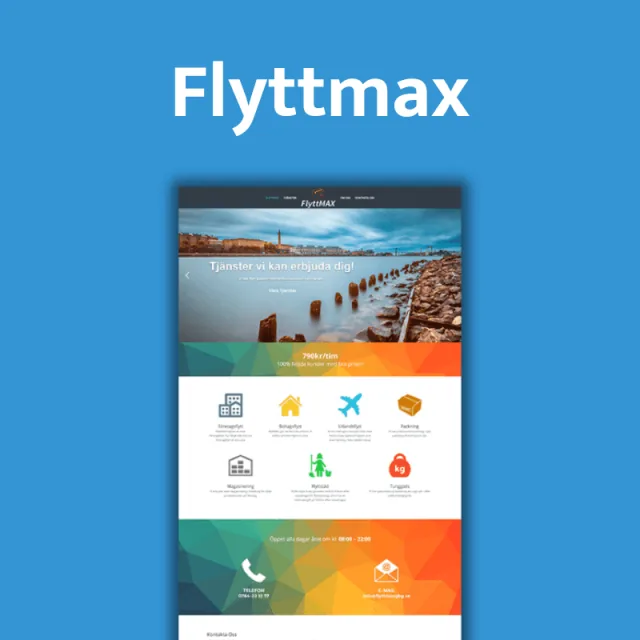 Flyttmax webbplats ur YourWebs referensarkiv